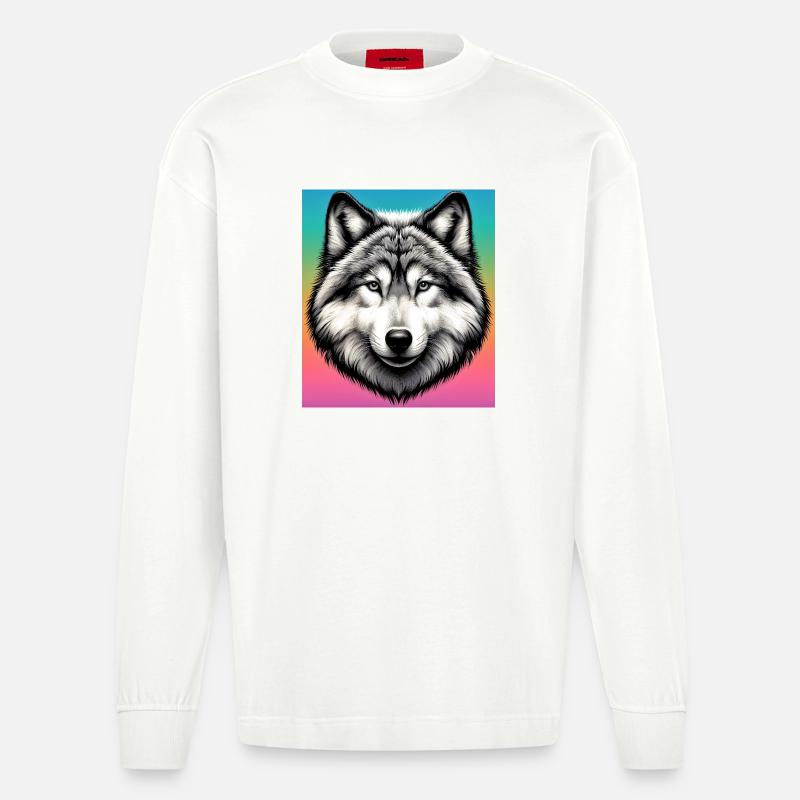Wolf - Heavyweight Oversized Organic Langarmshirt Made in EU - OFF WHITE