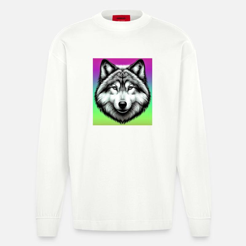 Wolf - Heavyweight Oversized Organic Langarmshirt Made in EU - OFF WHITE