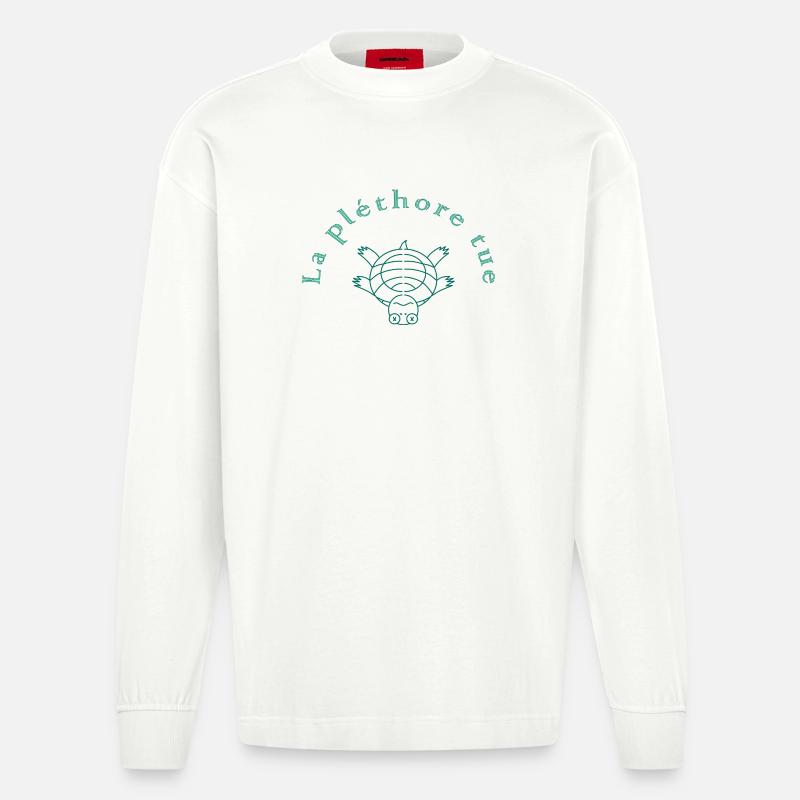 Der Grüne Killer Plethora - Heavyweight Oversized Organic Langarmshirt Made in EU - OFF WHITE