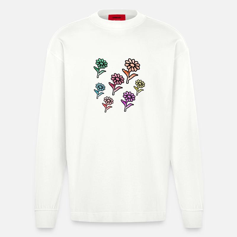 Fleur - Manches longues bio épais oversize fabriqué en UE - OFF WHITE