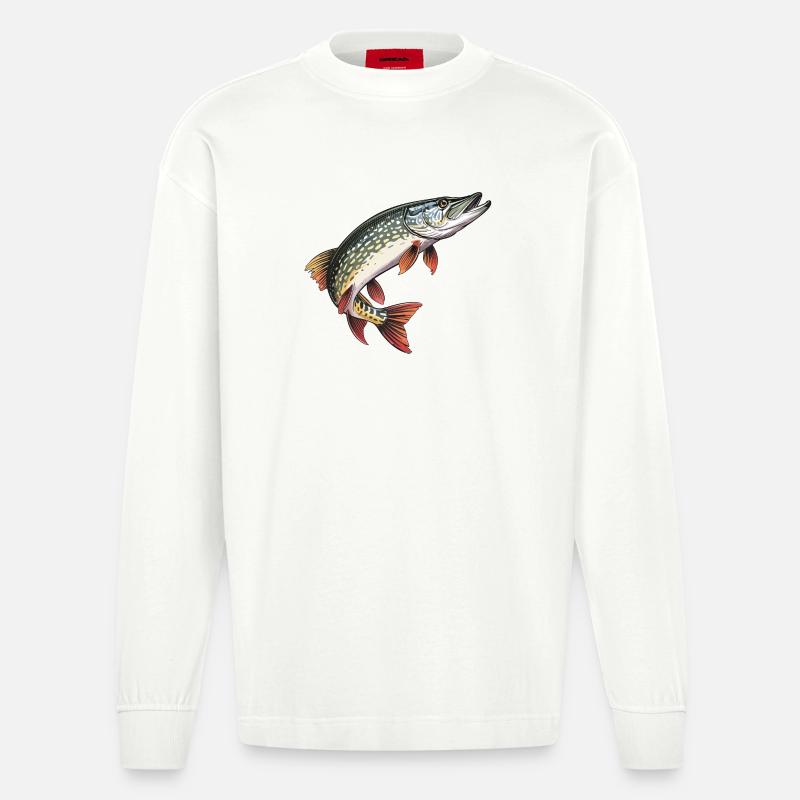 Springender Hecht - Heavyweight Oversized Organic Langarmshirt Made in EU - OFF WHITE