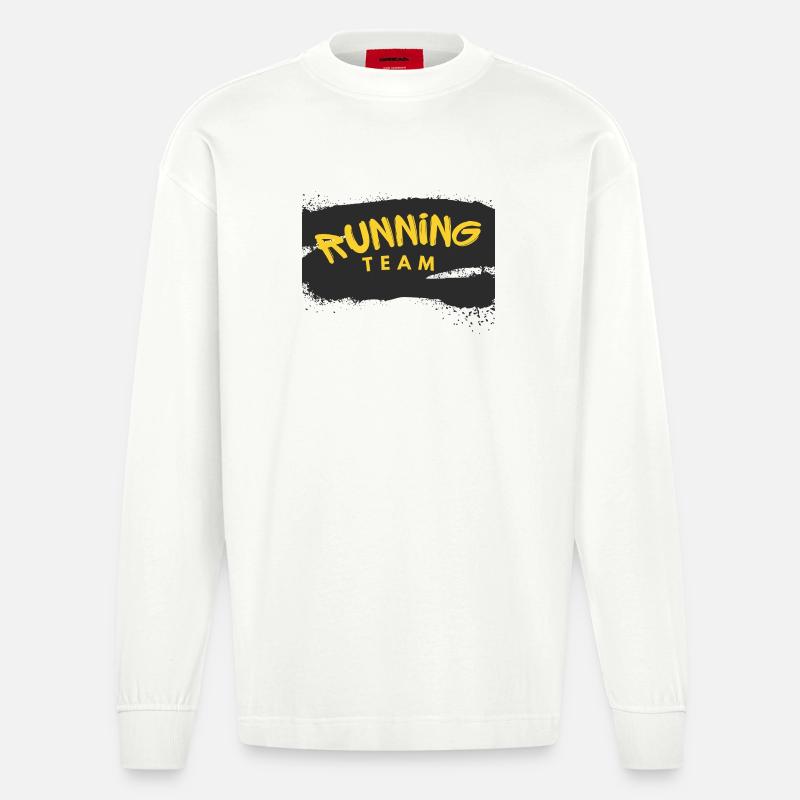 Équipe de course - Manches longues bio épais oversize fabriqué en UE - OFF WHITE