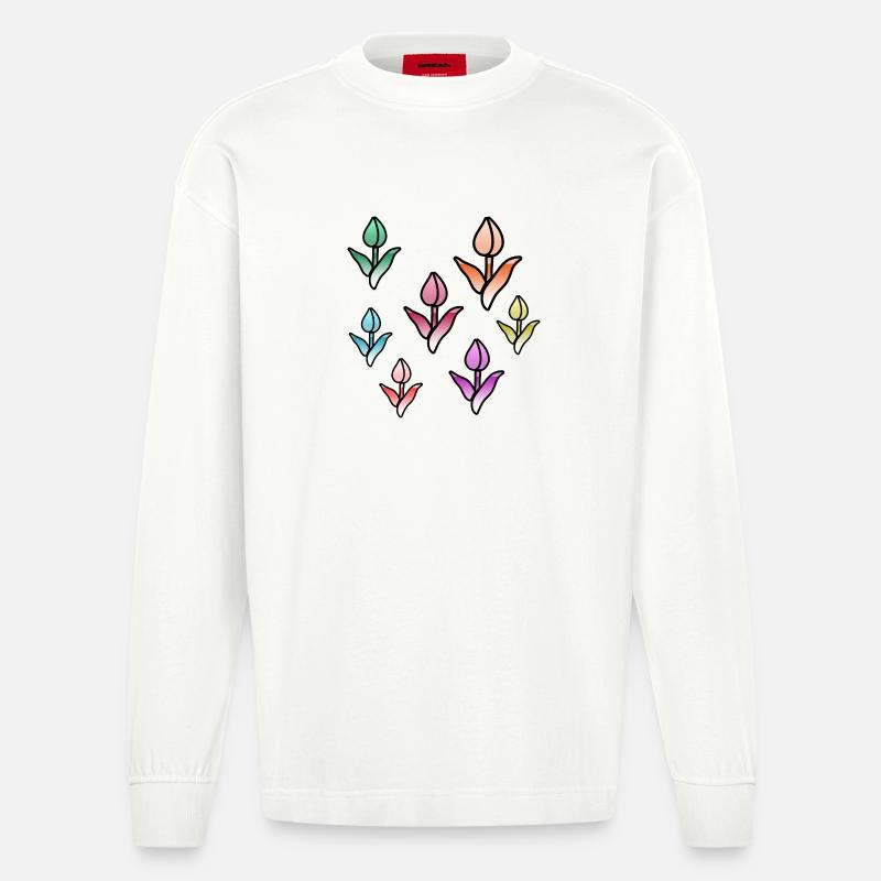 Fleur - Manches longues bio épais oversize fabriqué en UE - OFF WHITE