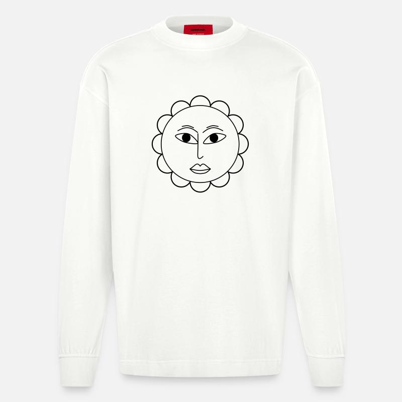 Fleur simple - Manches longues bio épais oversize fabriqué en UE - OFF WHITE