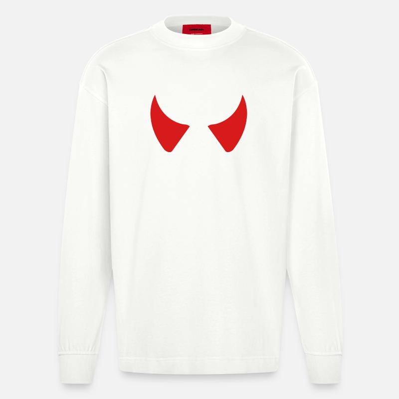 Teufelshörner - Heavyweight Oversized Organic Langarmshirt Made in EU - OFF WHITE