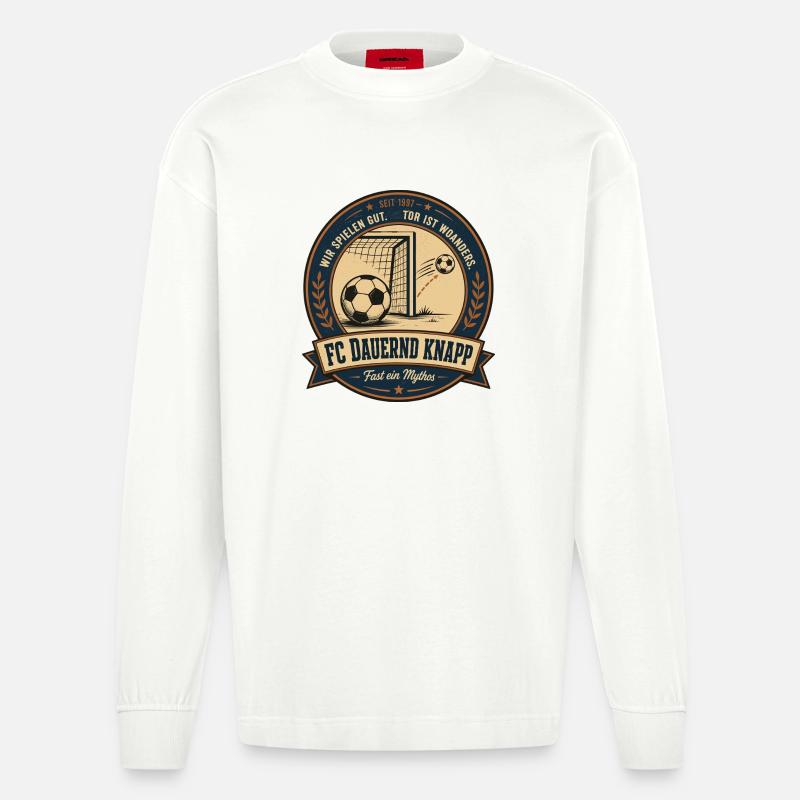 FC Dauernd Knapp - Heavyweight Oversized Organic Langarmshirt Made in EU - OFF WHITE