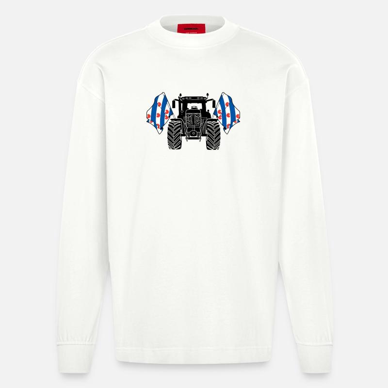 Friesland_Tractor_Pride - Manches longues bio épais oversize fabriqué en UE - OFF WHITE