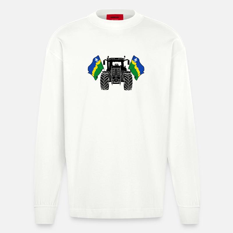 Flevoland_Tractor_Pride - Heavyweight Oversized Organic Langarmshirt Made in EU - OFF WHITE