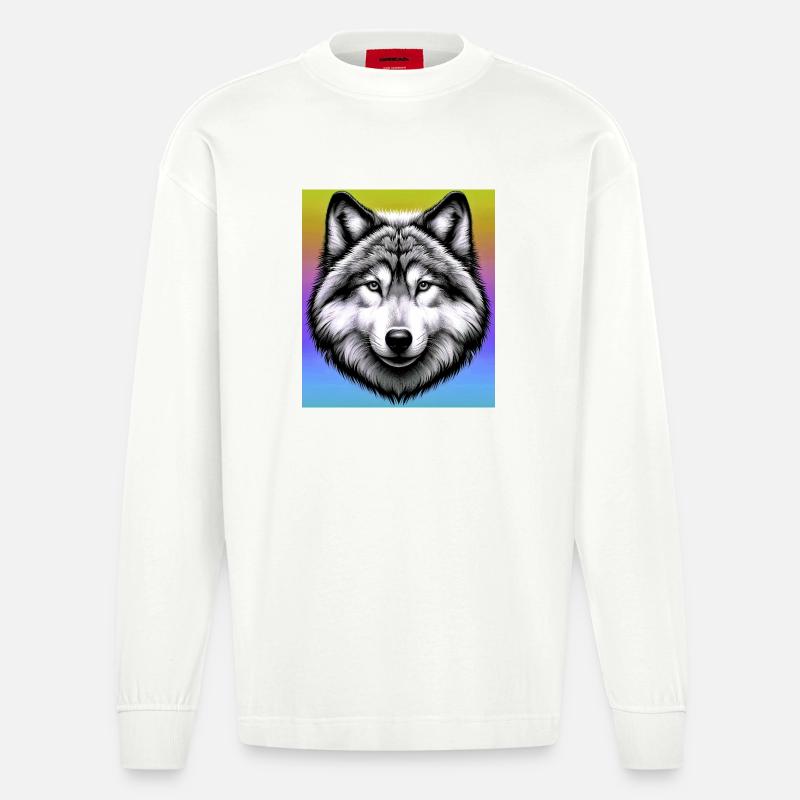 Wolf - Heavyweight Oversized Organic Langarmshirt Made in EU - OFF WHITE