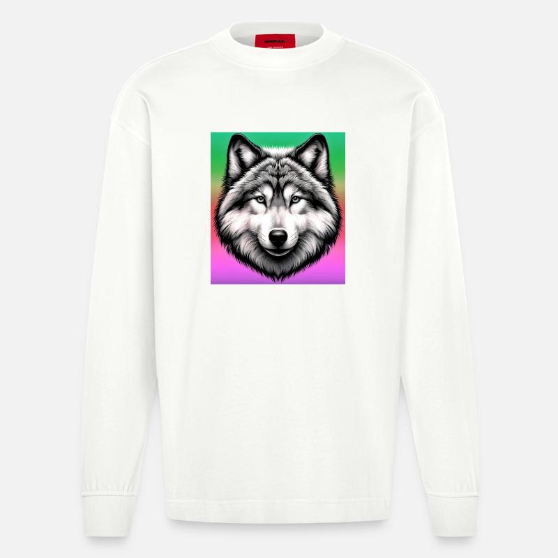 Wolf - Heavyweight Oversized Organic Langarmshirt Made in EU - OFF WHITE