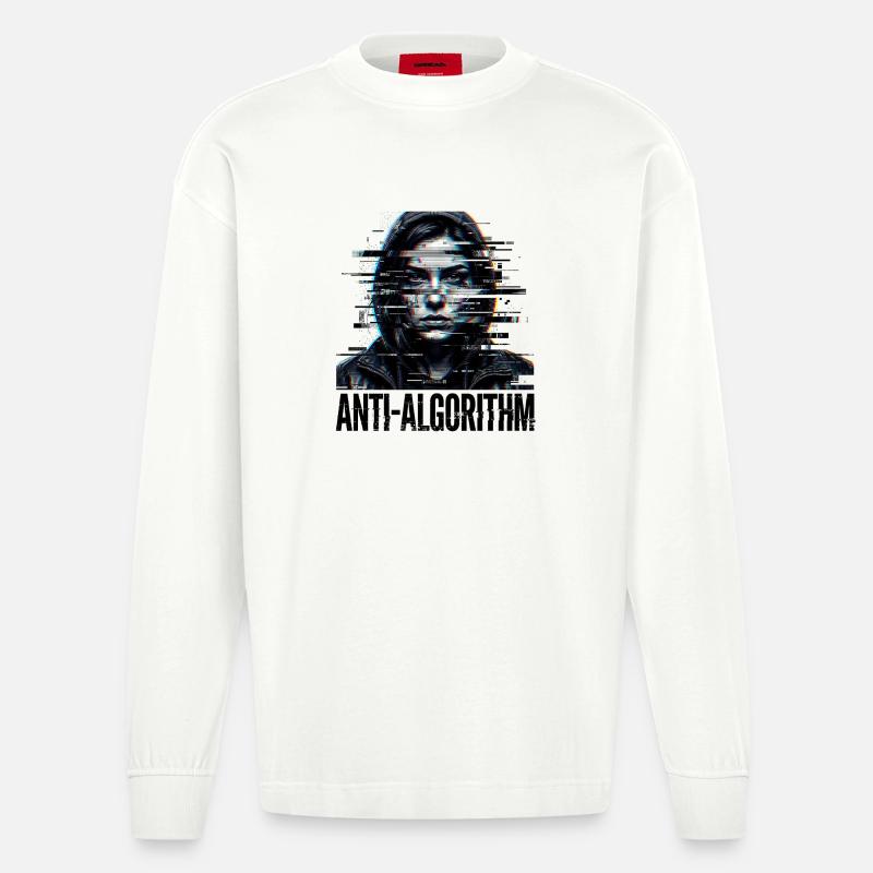 Anti algorithme numérique - Manches longues bio épais oversize fabriqué en UE - OFF WHITE