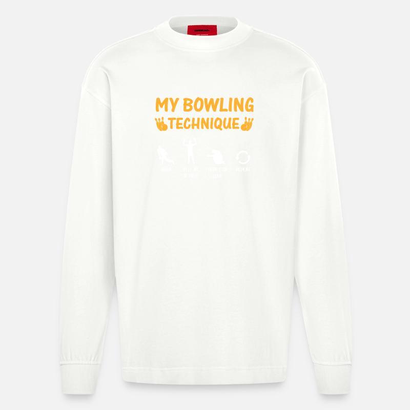 Mein Bowlingtechnik-Abschlag - Heavyweight Oversized Organic Langarmshirt Made in EU - OFF WHITE