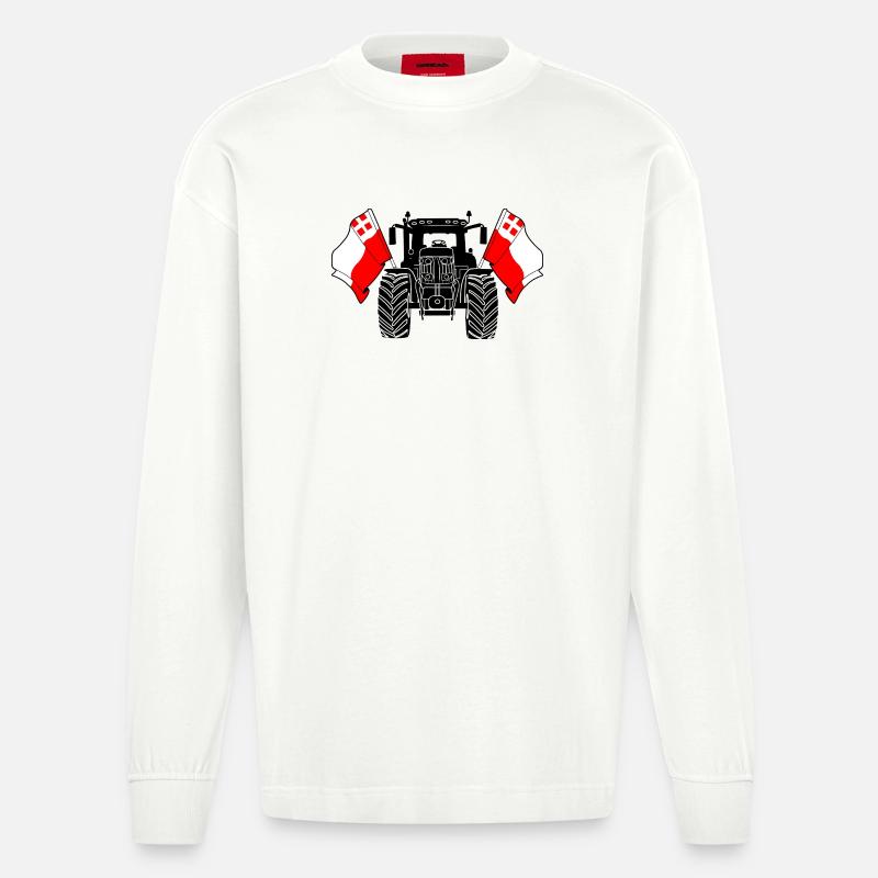 Utrecht_Tractor_Pride - Manches longues bio épais oversize fabriqué en UE - OFF WHITE
