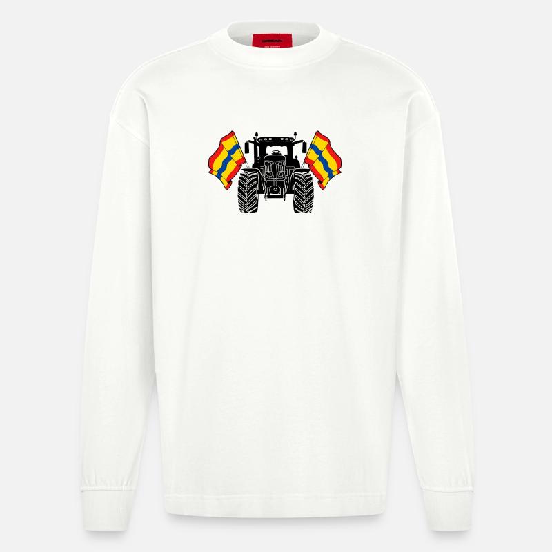 Overijssel_Tractor_Pride - Manches longues bio épais oversize fabriqué en UE - OFF WHITE