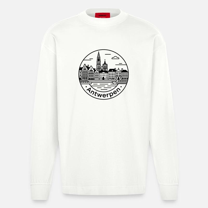 Anvers - Manches longues bio épais oversize fabriqué en UE - OFF WHITE