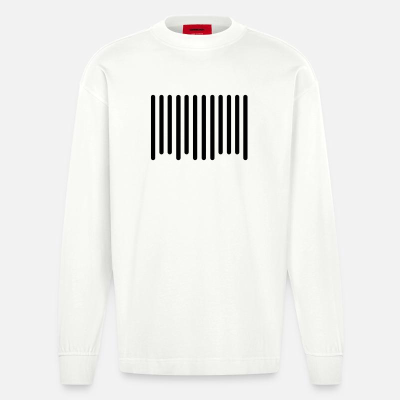 Barcode - Heavyweight Oversized Organic Langarmshirt Made in EU - OFF WHITE