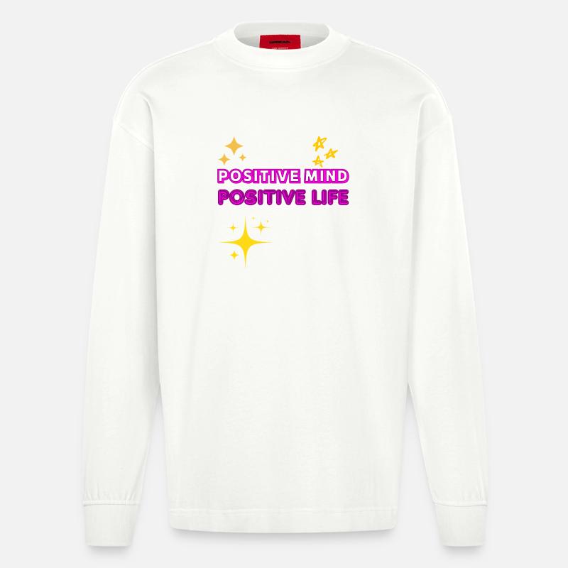 Positive Mind Positive Life Geschenkidee - Heavyweight Oversized Organic Langarmshirt Made in EU - OFF WHITE