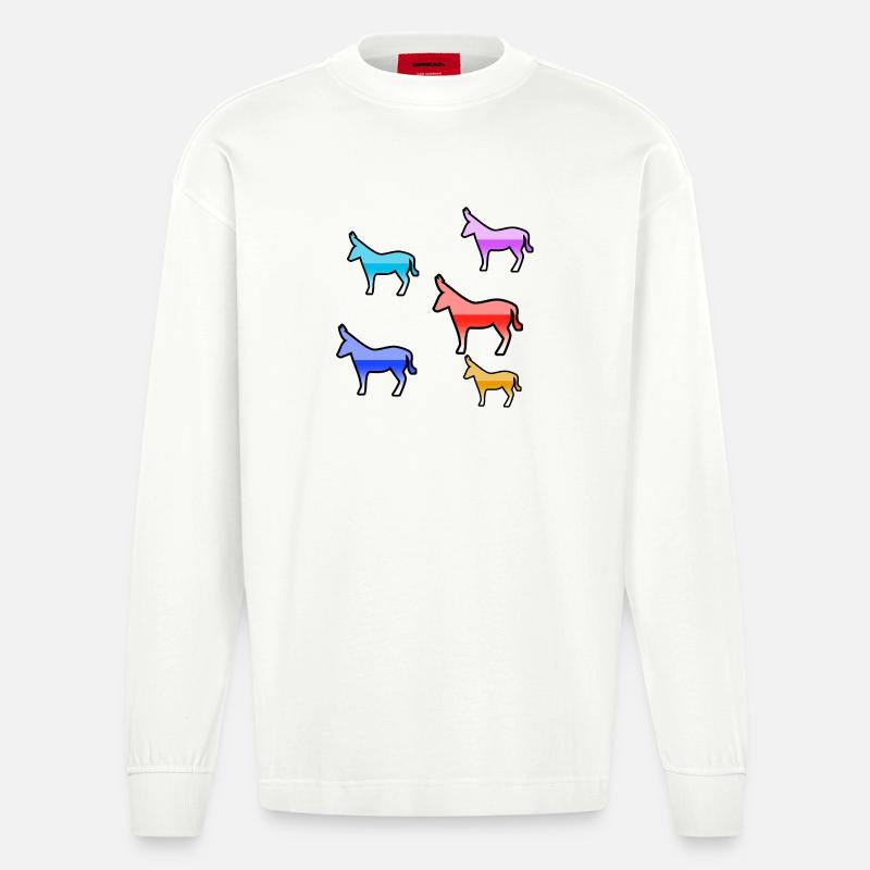âne - Manches longues bio épais oversize fabriqué en UE - OFF WHITE