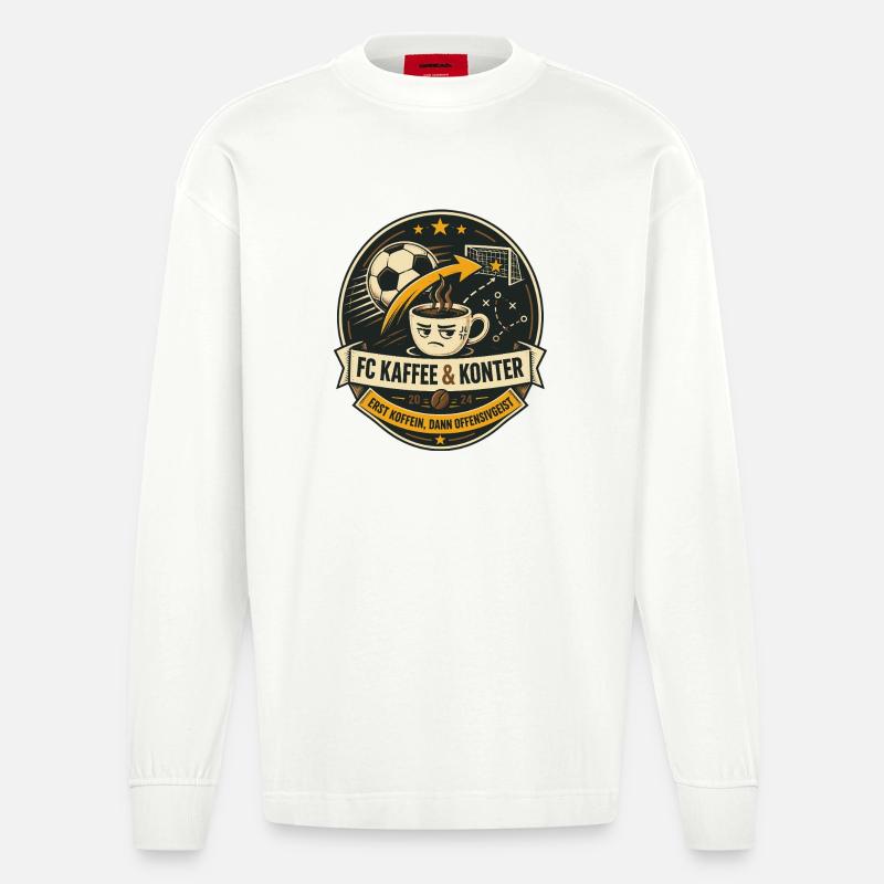 FC Kaffee & Konter - Heavyweight Oversized Organic Langarmshirt Made in EU - OFF WHITE