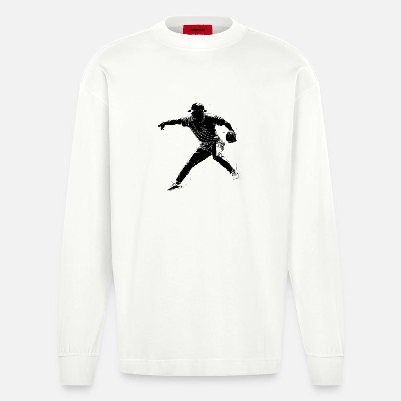 Baseball - Heavyweight Oversized Organic Langarmshirt Made in EU - OFF WHITE