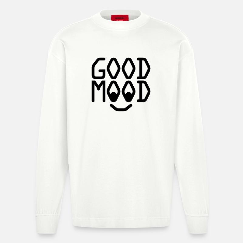 GOOD MOOD - Heavyweight Oversized Organic Langarmshirt Made in EU - OFF WHITE