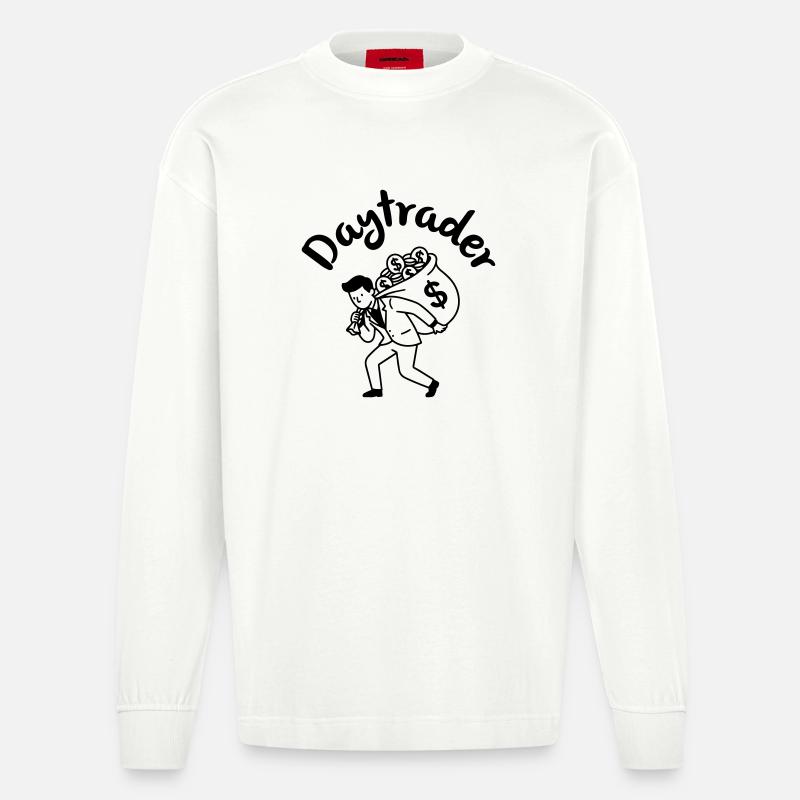 Daytrader - Heavyweight Oversized Organic Langarmshirt Made in EU - OFF WHITE