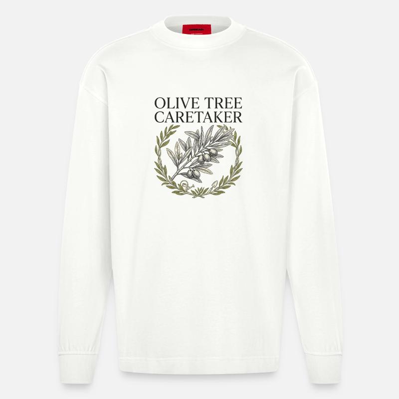 Gardien d’Olive Tree - Manches longues bio épais oversize fabriqué en UE - OFF WHITE