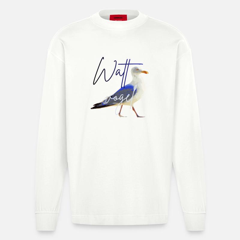 Wattvogel_3.2 - Manches longues bio épais oversize fabriqué en UE - OFF WHITE