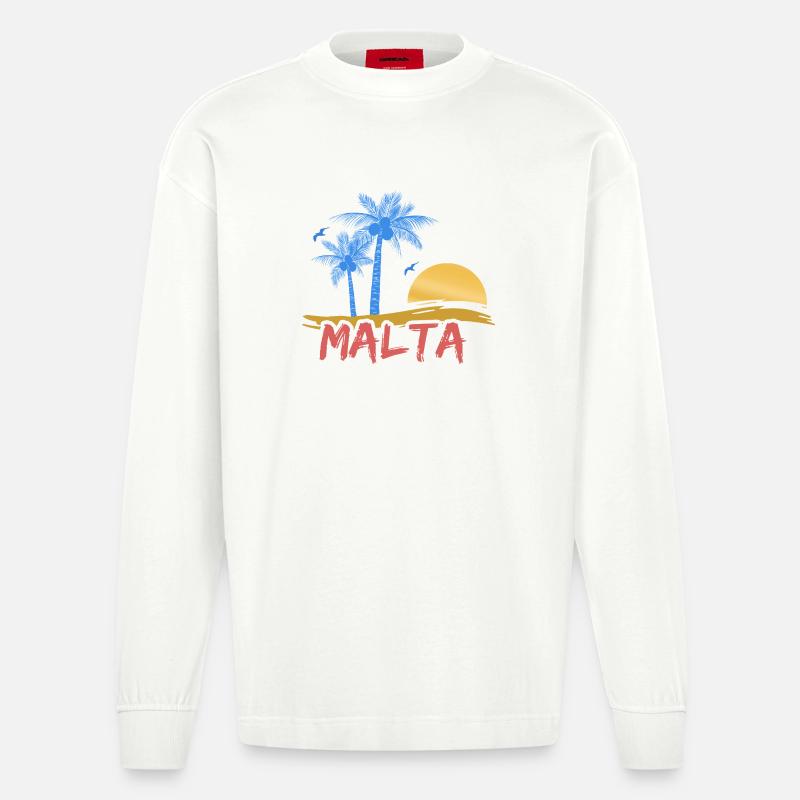 Malta - Heavyweight Oversized Organic Langarmshirt Made in EU - OFF WHITE