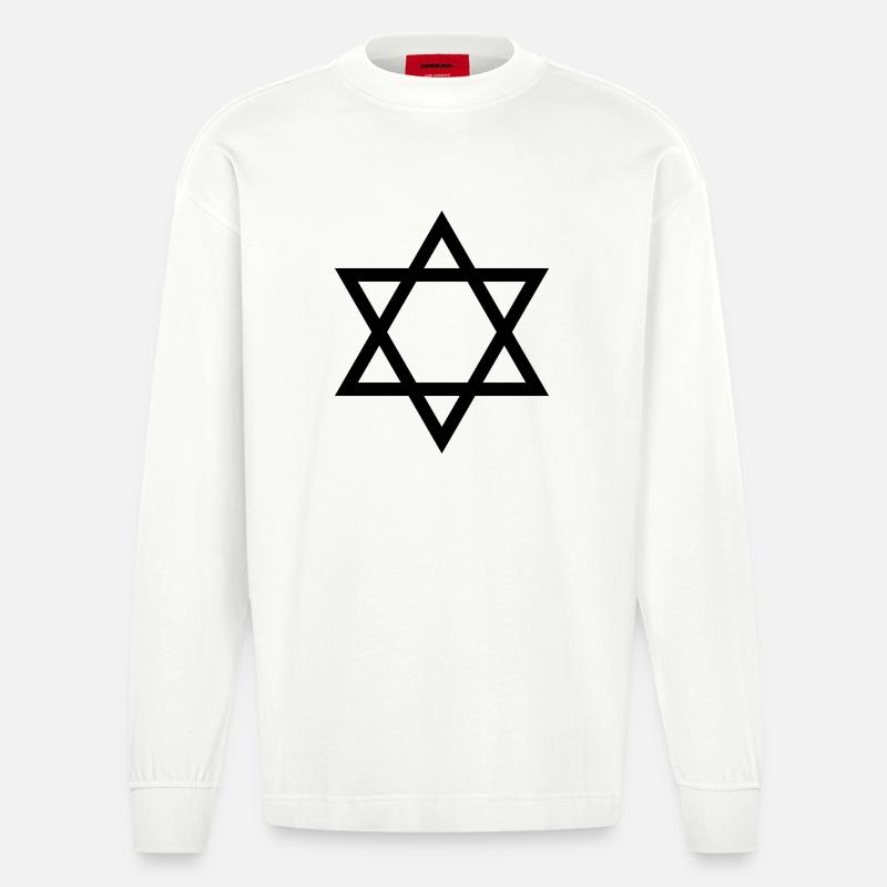 Croix de David - Manches longues bio épais oversize fabriqué en UE - OFF WHITE