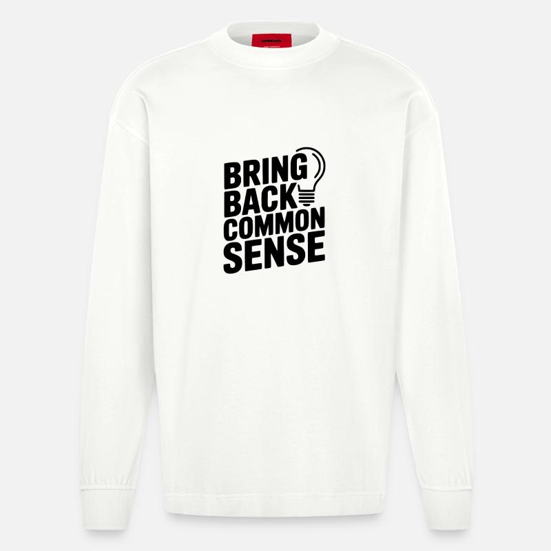 On ramène le bon sens - Manches longues bio épais oversize fabriqué en UE - OFF WHITE