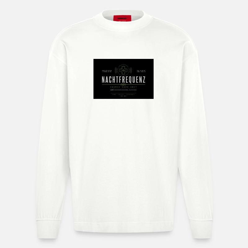 Nachtfrequenz Cosmic Care - Heavyweight Oversized Organic Langarmshirt Made in EU - OFF WHITE