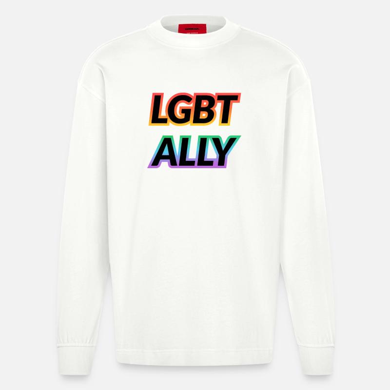 ALLIÉE LGBT - Manches longues bio épais oversize fabriqué en UE - OFF WHITE