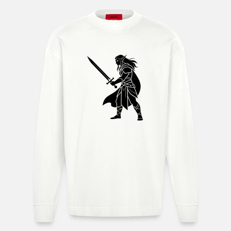Elfe Noir - Manches longues bio épais oversize fabriqué en UE - OFF WHITE