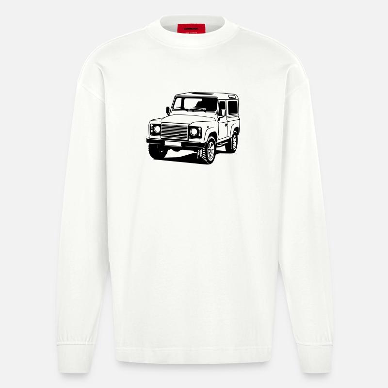 Défenseur - Manches longues bio épais oversize fabriqué en UE - OFF WHITE