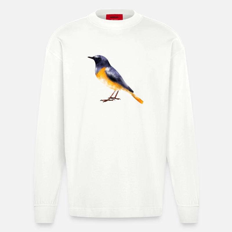 Gartenrotschwanz - Heavyweight Oversized Organic Langarmshirt Made in EU - OFF WHITE