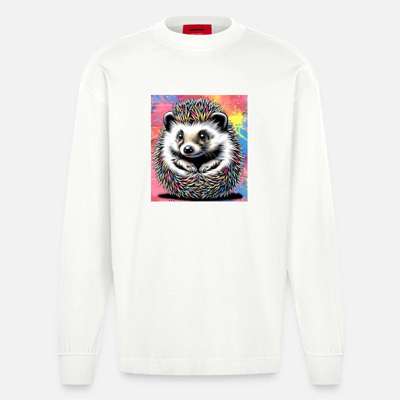 hérisson - Manches longues bio épais oversize fabriqué en UE - OFF WHITE
