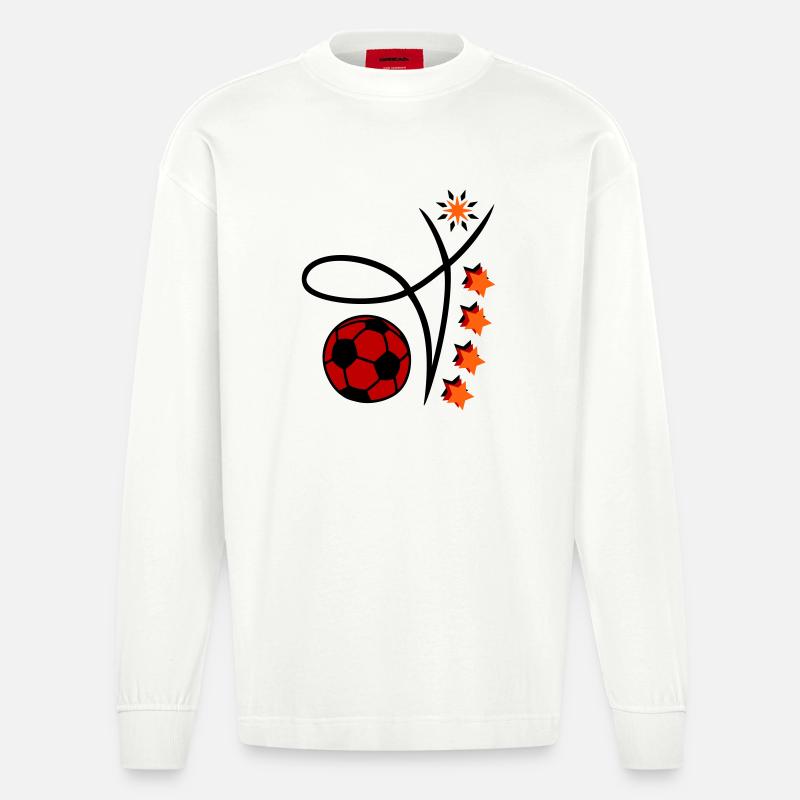 Fußball Event - Heavyweight Oversized Organic Langarmshirt Made in EU - OFF WHITE