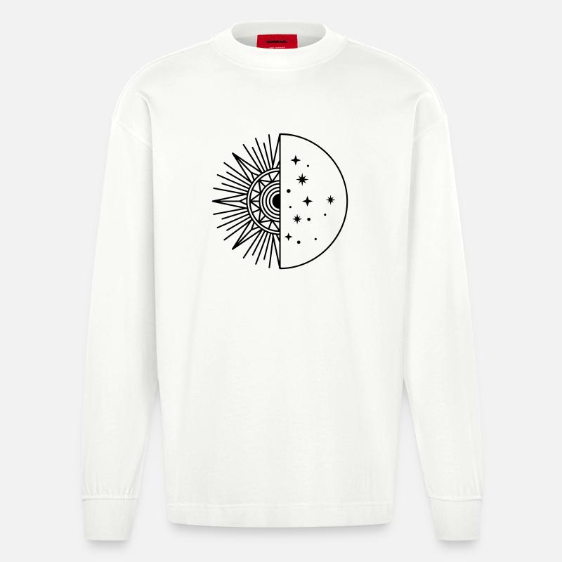 Sonnenmond - Heavyweight Oversized Organic Langarmshirt Made in EU - OFF WHITE