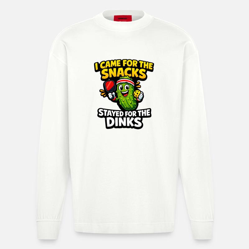 Gurkenheld: Snacks statt Dinks - Heavyweight Oversized Organic Langarmshirt Made in EU - OFF WHITE