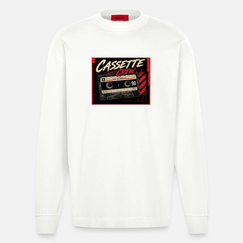 Cassette_Crew_-_Side_B_Vorever - Heavyweight Oversized Organic Langarmshirt Made in EU - OFF WHITE