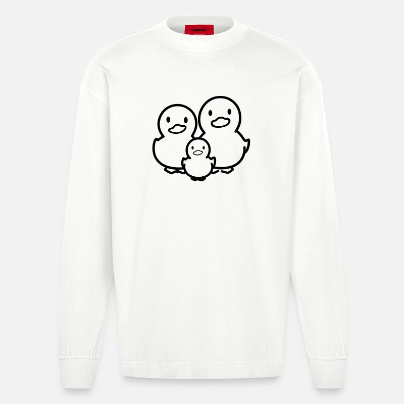 famille canard - Manches longues bio épais oversize fabriqué en UE - OFF WHITE