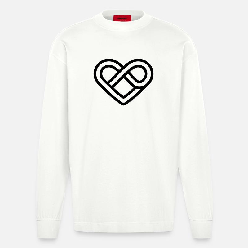 cœur infini - Manches longues bio épais oversize fabriqué en UE - OFF WHITE