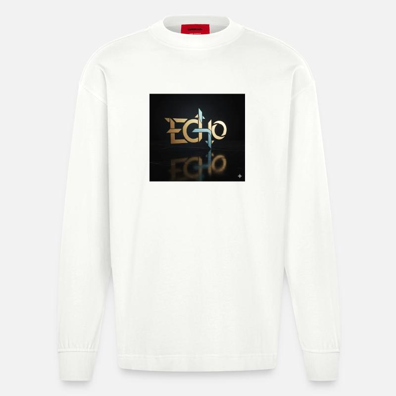 Jeu de lumière Echo Geometry - Manches longues bio épais oversize fabriqué en UE - OFF WHITE