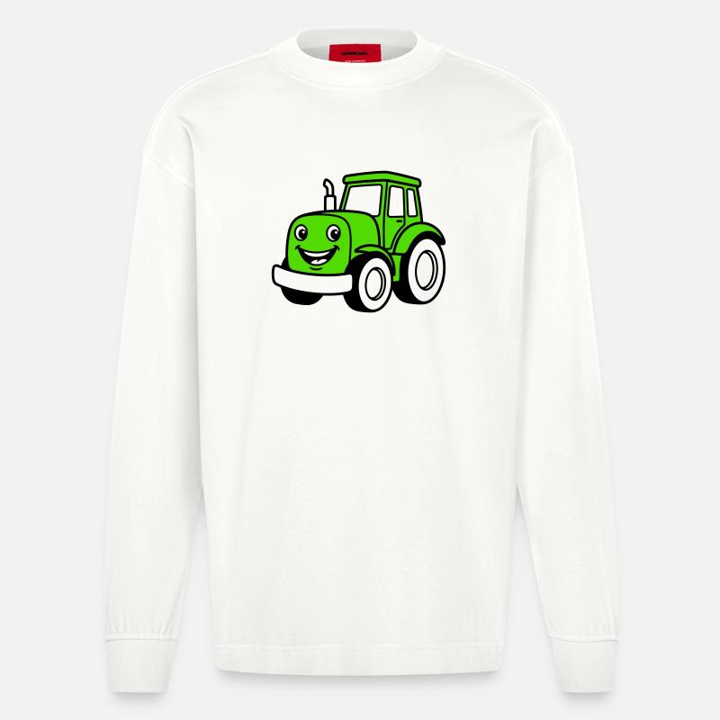 Enfants tracteurs - Manches longues bio épais oversize fabriqué en UE - OFF WHITE