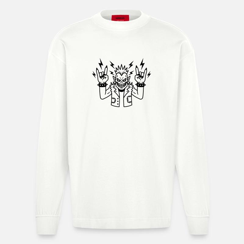 Punk rock - Manches longues bio épais oversize fabriqué en UE - OFF WHITE