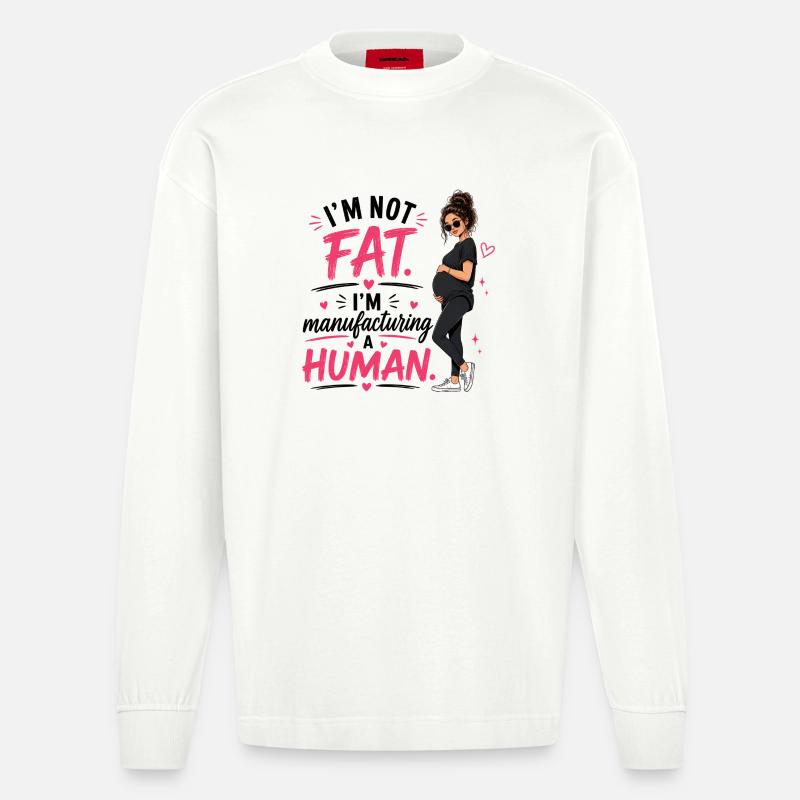 Fierté de la Grossesse - Manches longues bio épais oversize fabriqué en UE - OFF WHITE