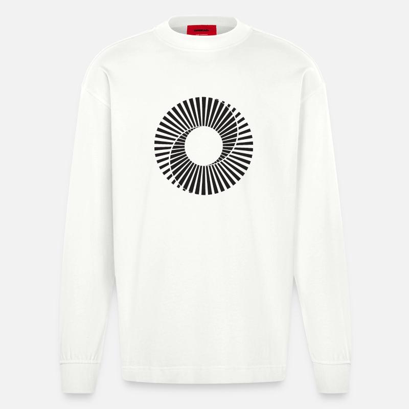 Conception en spirale scanimation - Manches longues bio épais oversize fabriqué en UE - OFF WHITE