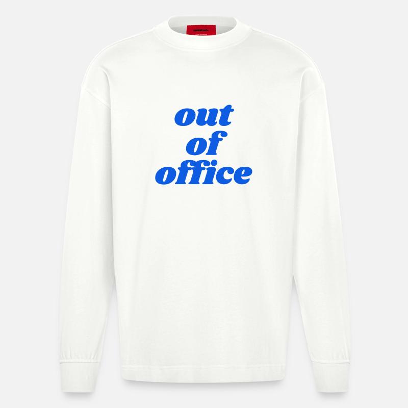 Absent du bureau - Manches longues bio épais oversize fabriqué en UE - OFF WHITE