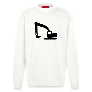 Baggerleistung – Bauzeit - Heavyweight Oversized Organic Langarmshirt Made in EU - OFF WHITE - Vorne